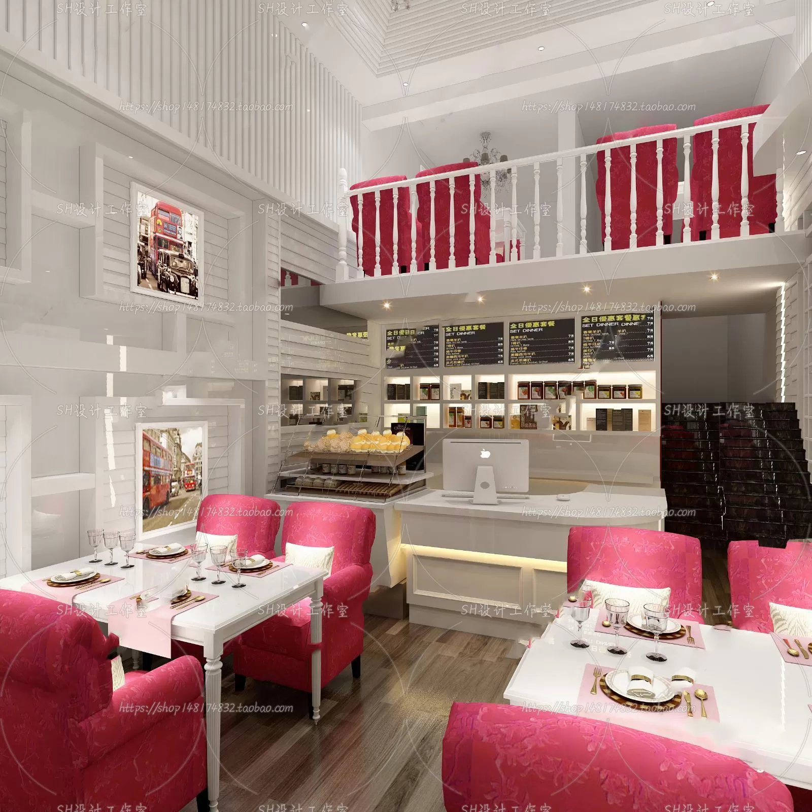 COFFEE SHOP 3D SCENES – VRAY RENDER – 156