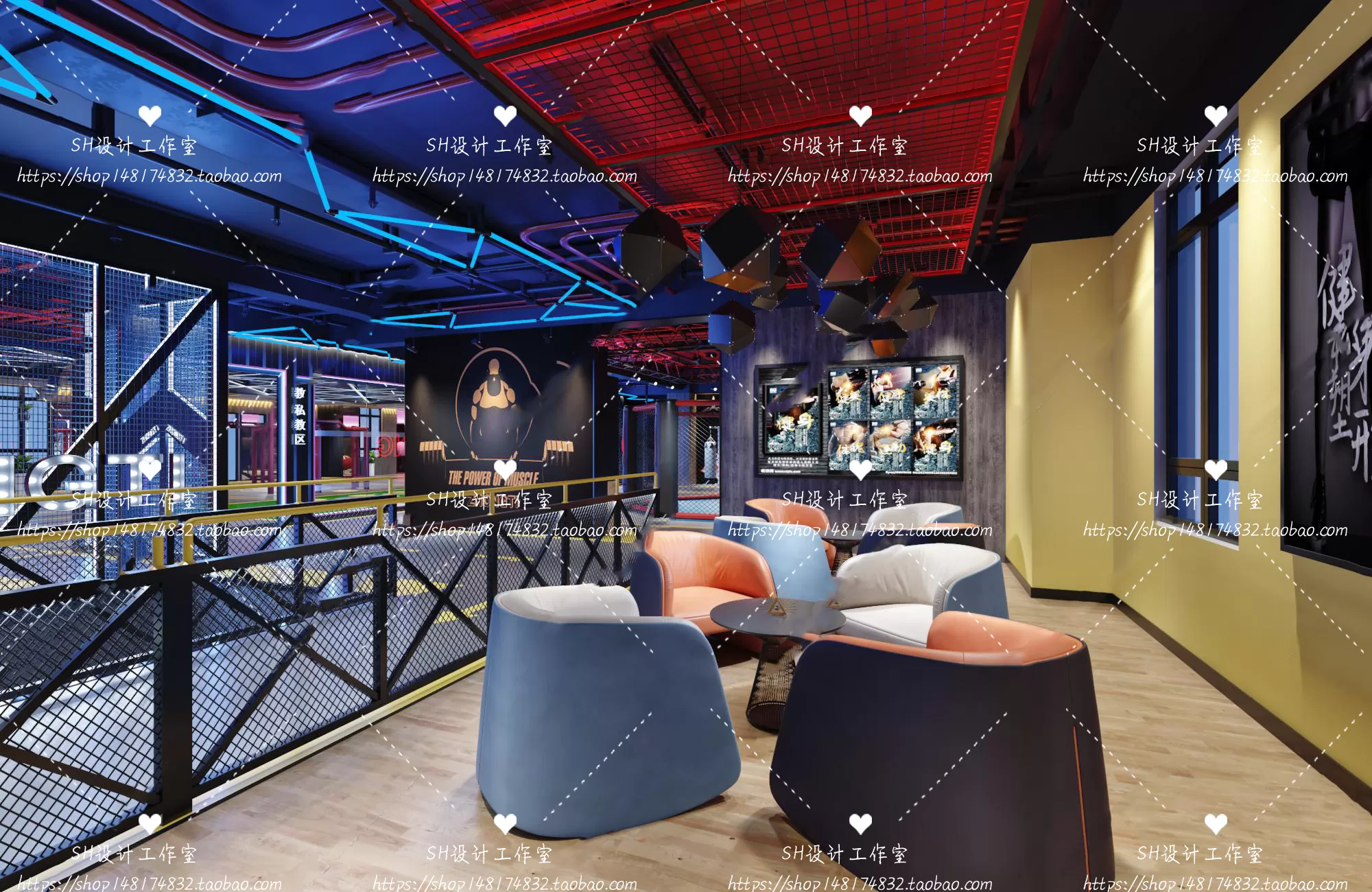 GYM AND YOGA 3D SCENES – VRAY RENDER – 001