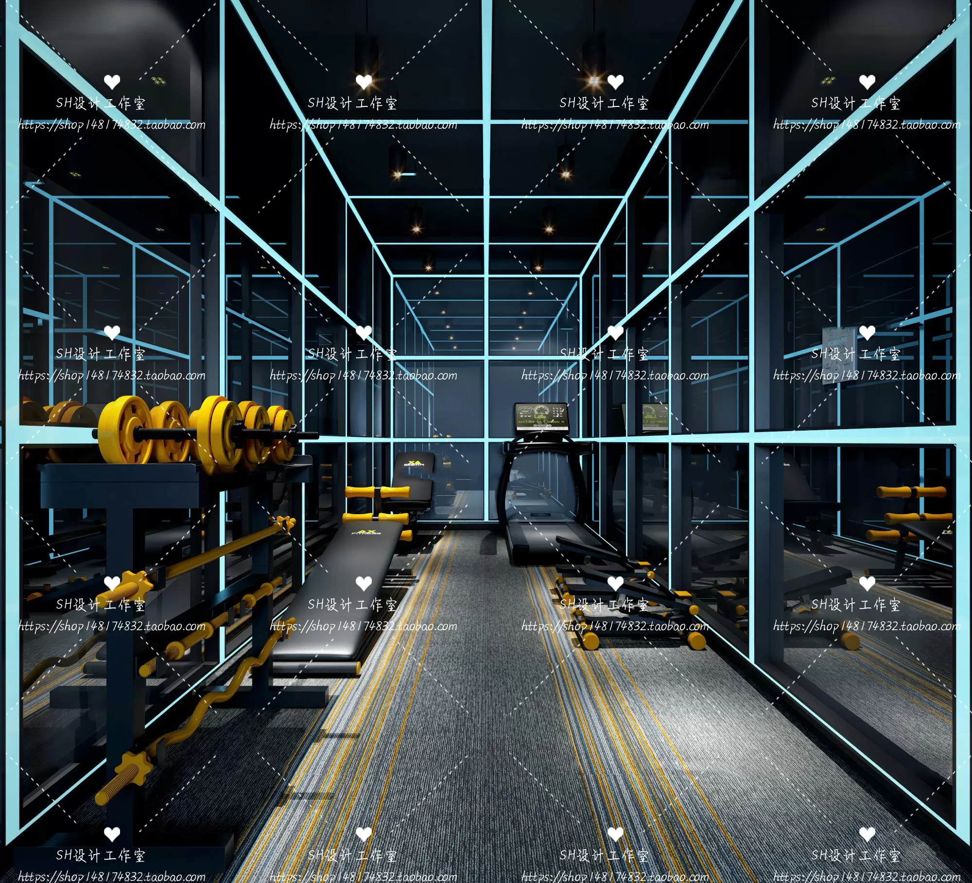 GYM AND YOGA 3D SCENES – VRAY RENDER – 004