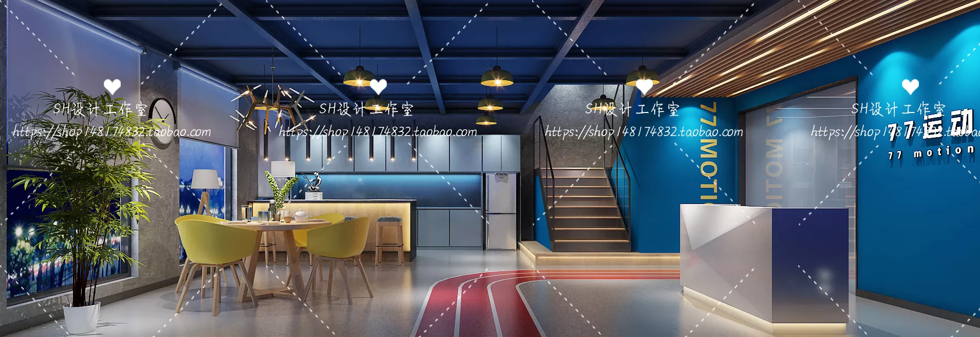 GYM AND YOGA 3D SCENES – VRAY RENDER – 005