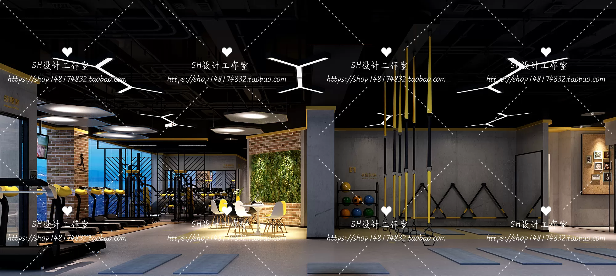 GYM AND YOGA 3D SCENES – VRAY RENDER – 011