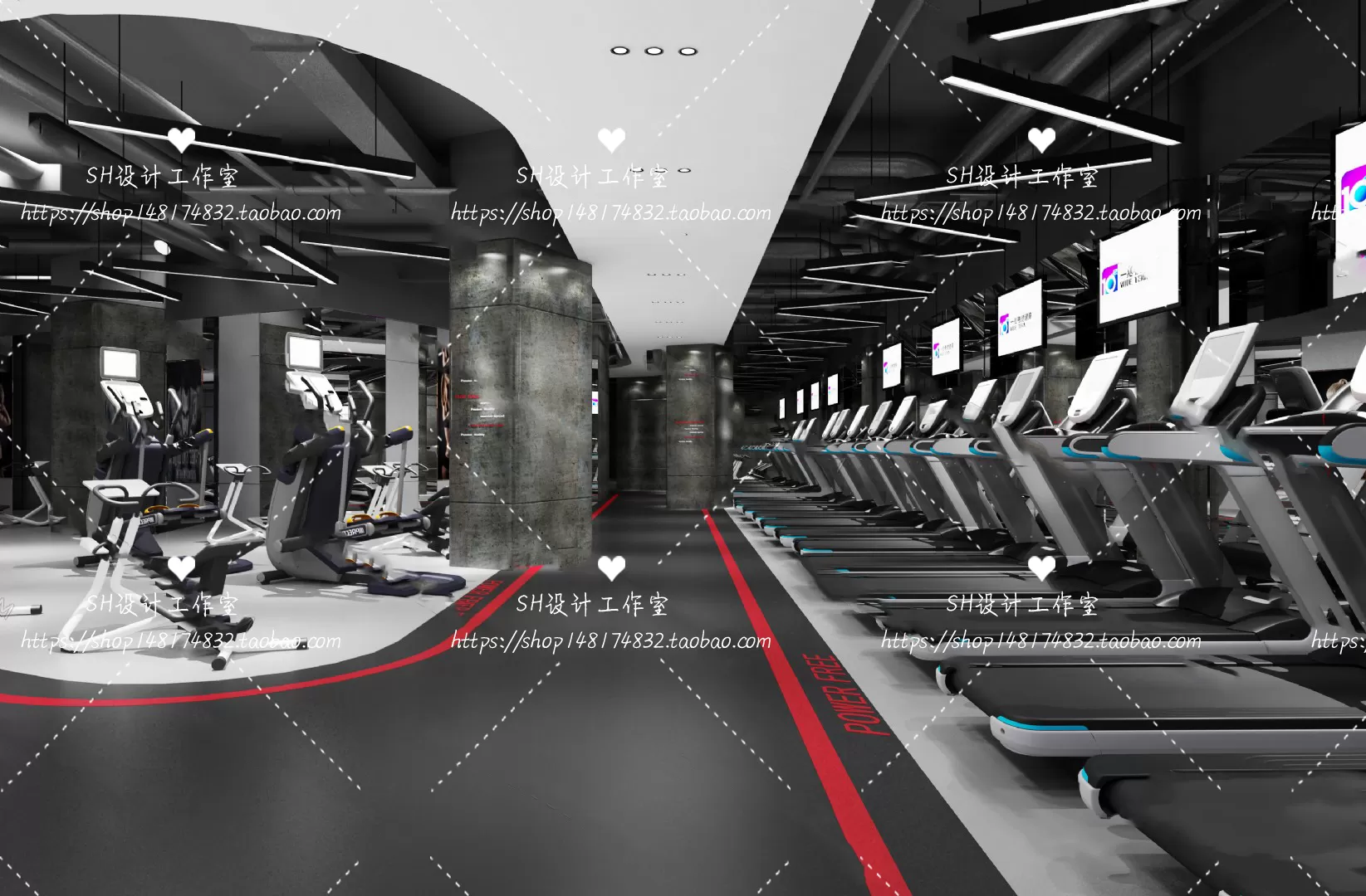 GYM AND YOGA 3D SCENES – VRAY RENDER – 012