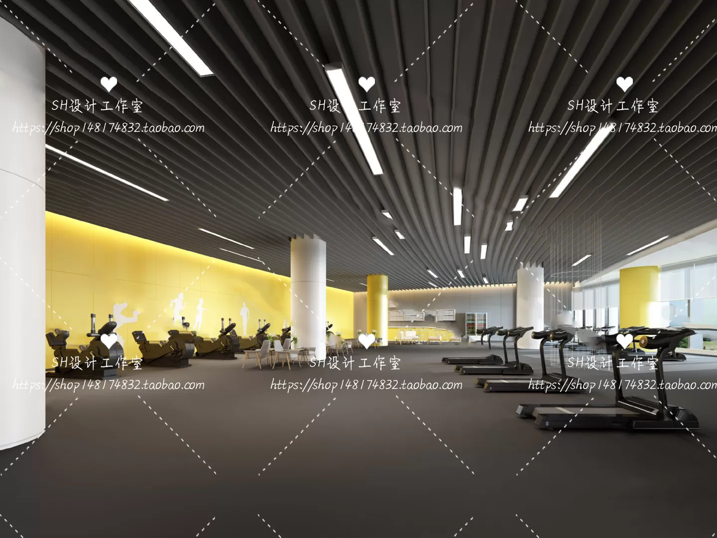 GYM AND YOGA 3D SCENES – VRAY RENDER – 017