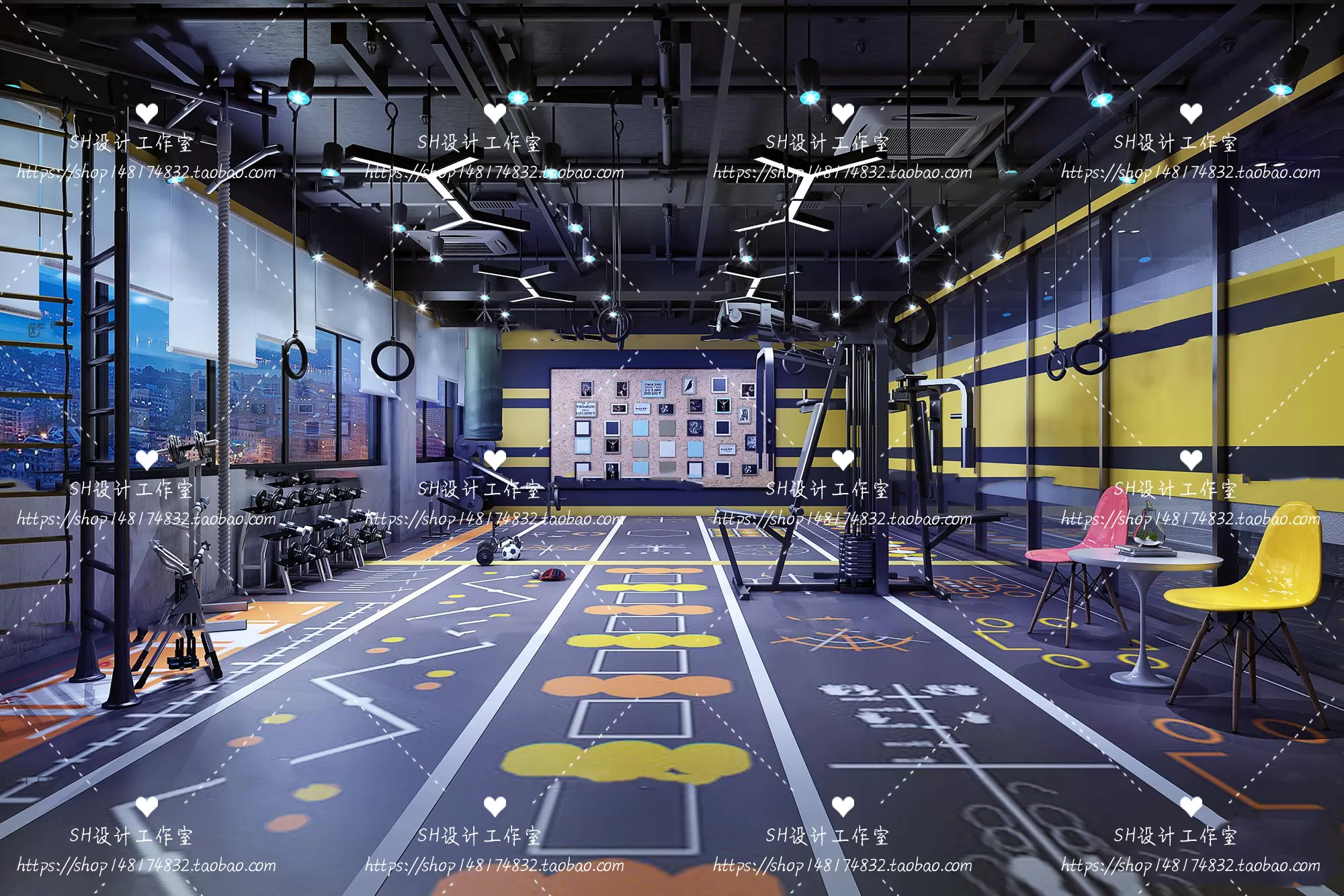 GYM AND YOGA 3D SCENES – VRAY RENDER – 022