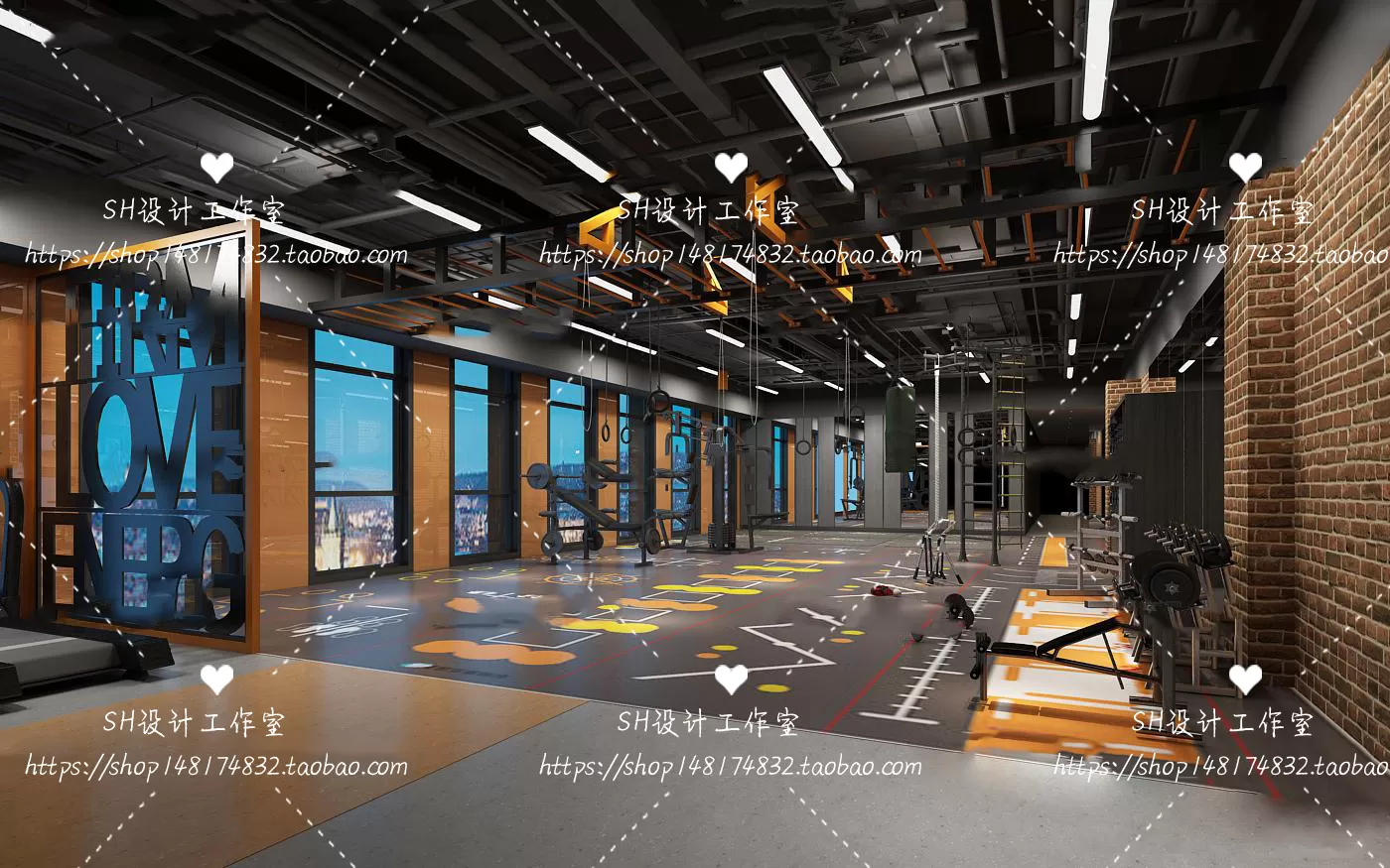 GYM AND YOGA 3D SCENES – VRAY RENDER – 023