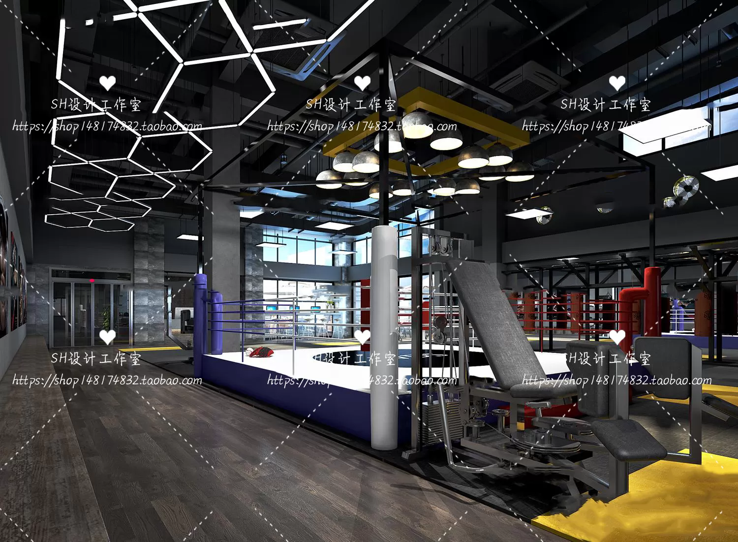 GYM AND YOGA 3D SCENES – VRAY RENDER – 029