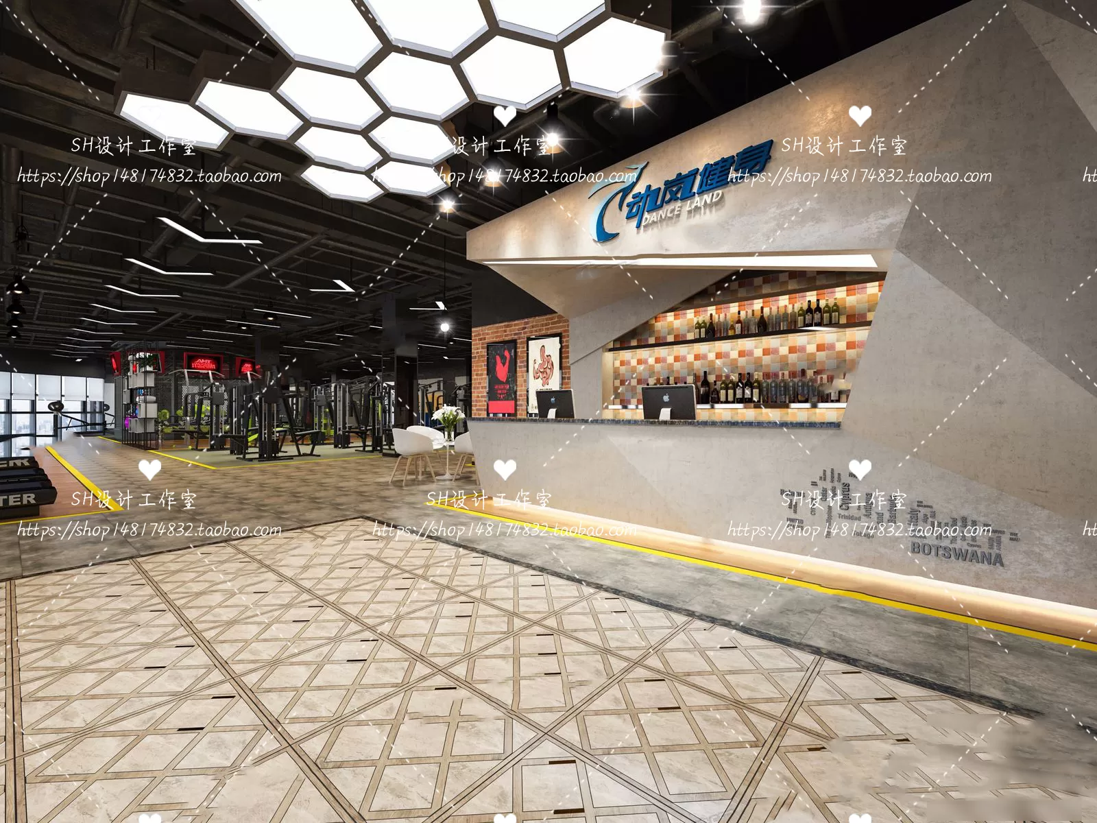 GYM AND YOGA 3D SCENES – VRAY RENDER – 035