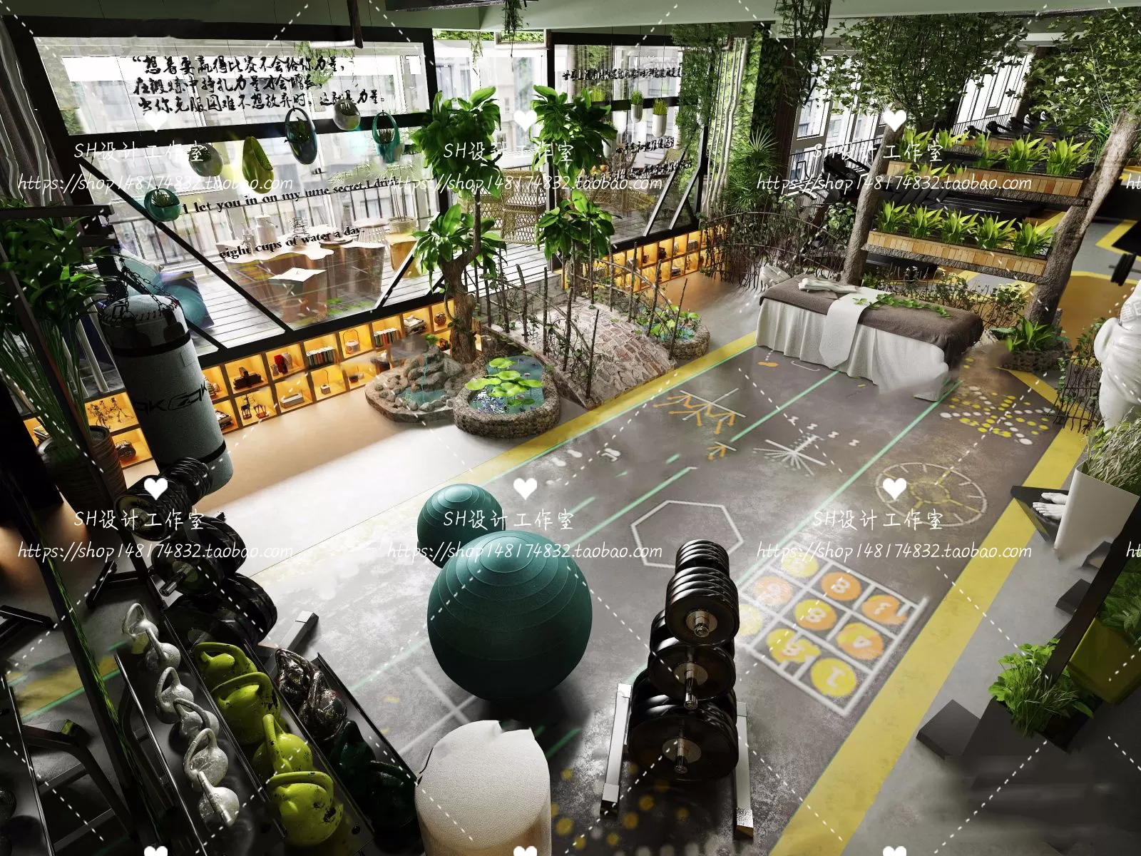 GYM AND YOGA 3D SCENES – VRAY RENDER – 036