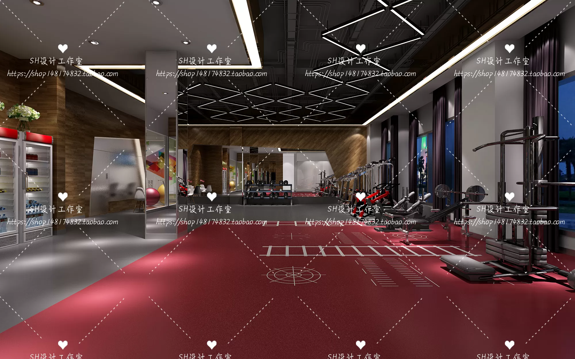 GYM AND YOGA 3D SCENES – VRAY RENDER – 047