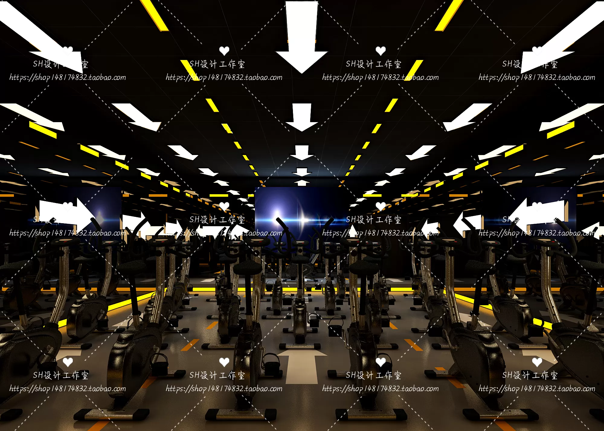 GYM AND YOGA 3D SCENES – VRAY RENDER – 050