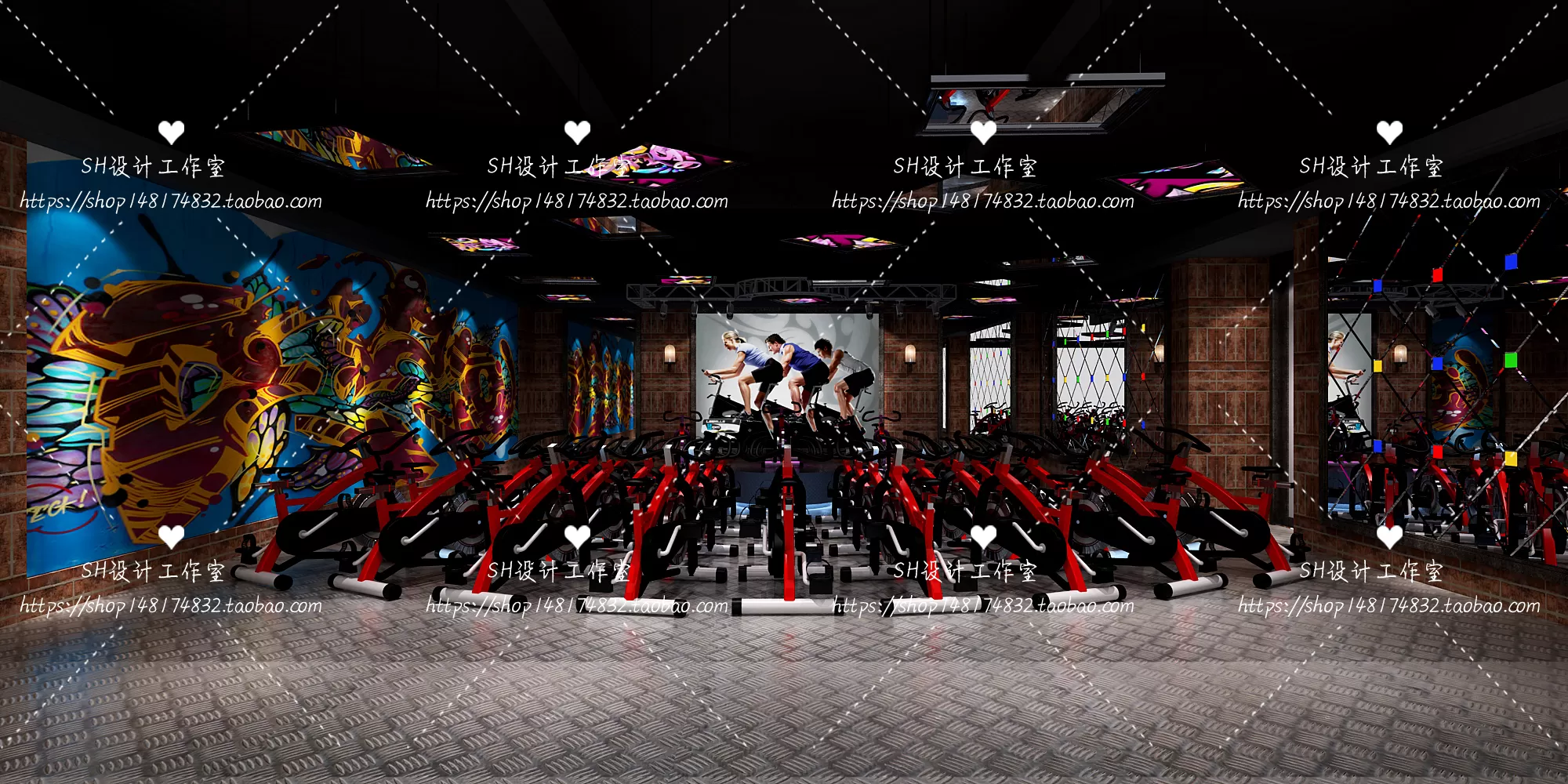 GYM AND YOGA 3D SCENES – VRAY RENDER – 054