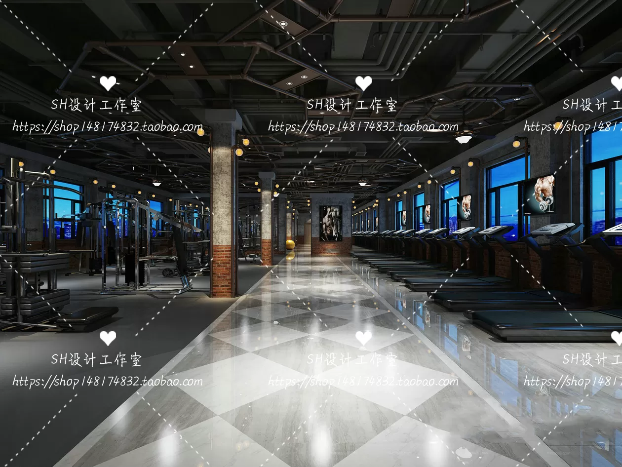 GYM AND YOGA 3D SCENES – VRAY RENDER – 055