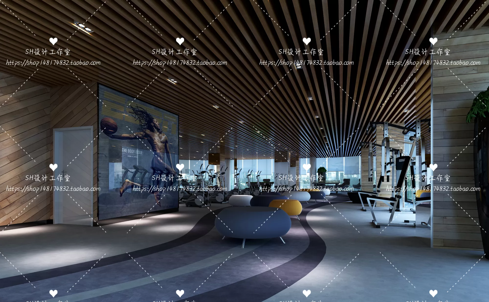 GYM AND YOGA 3D SCENES – VRAY RENDER – 056