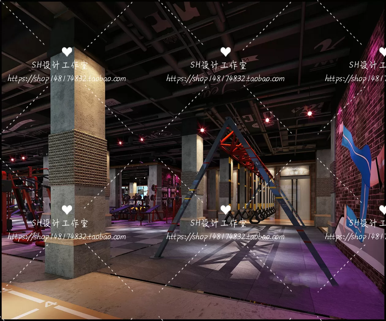 GYM AND YOGA 3D SCENES – VRAY RENDER – 057