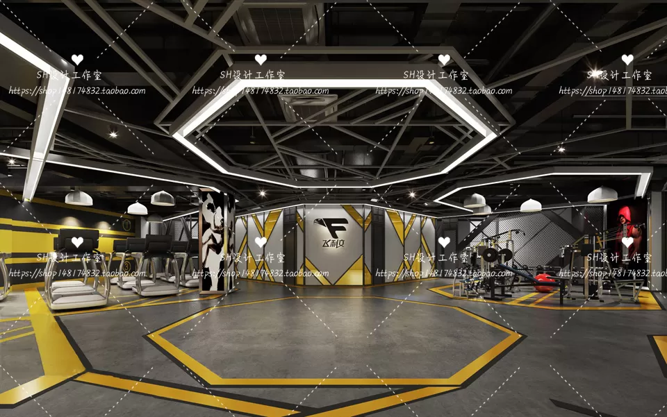 GYM AND YOGA 3D SCENES – VRAY RENDER – 060