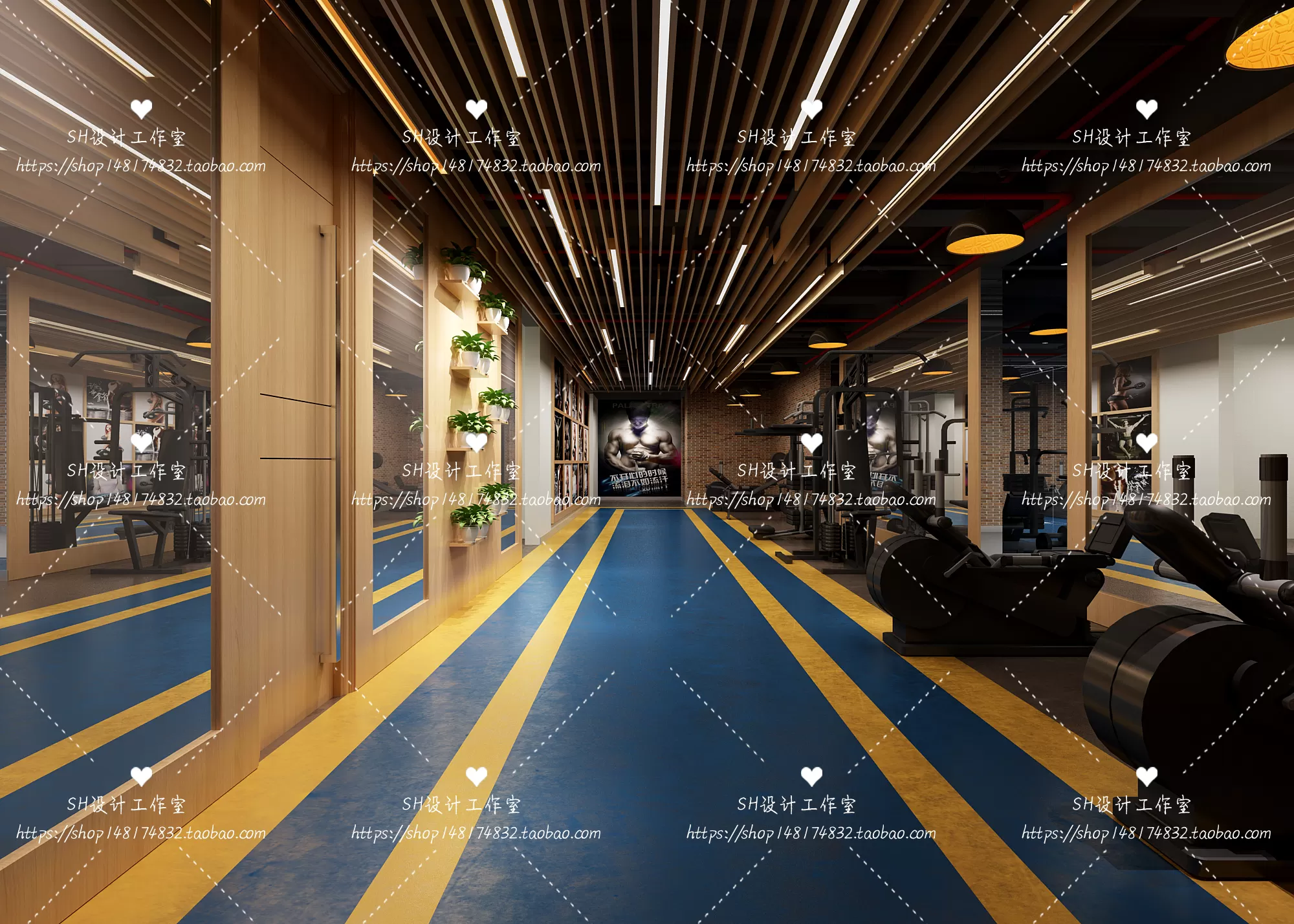 GYM AND YOGA 3D SCENES – VRAY RENDER – 061