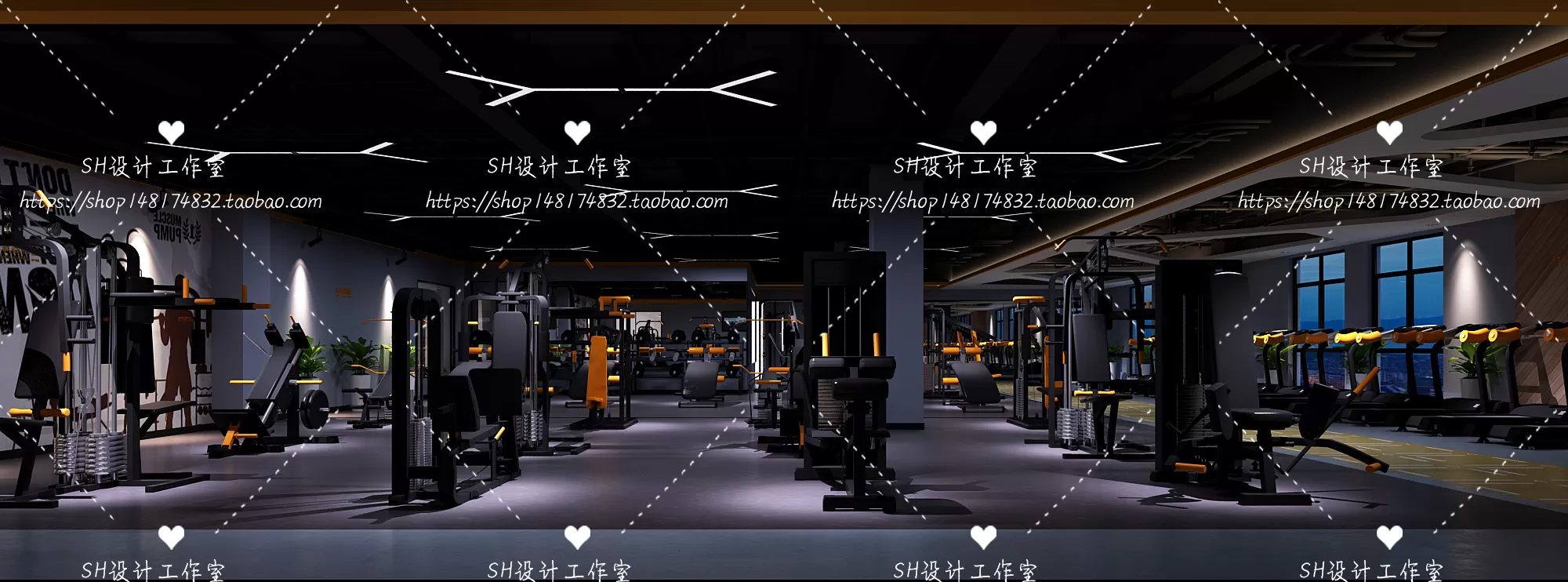 GYM AND YOGA 3D SCENES – VRAY RENDER – 063