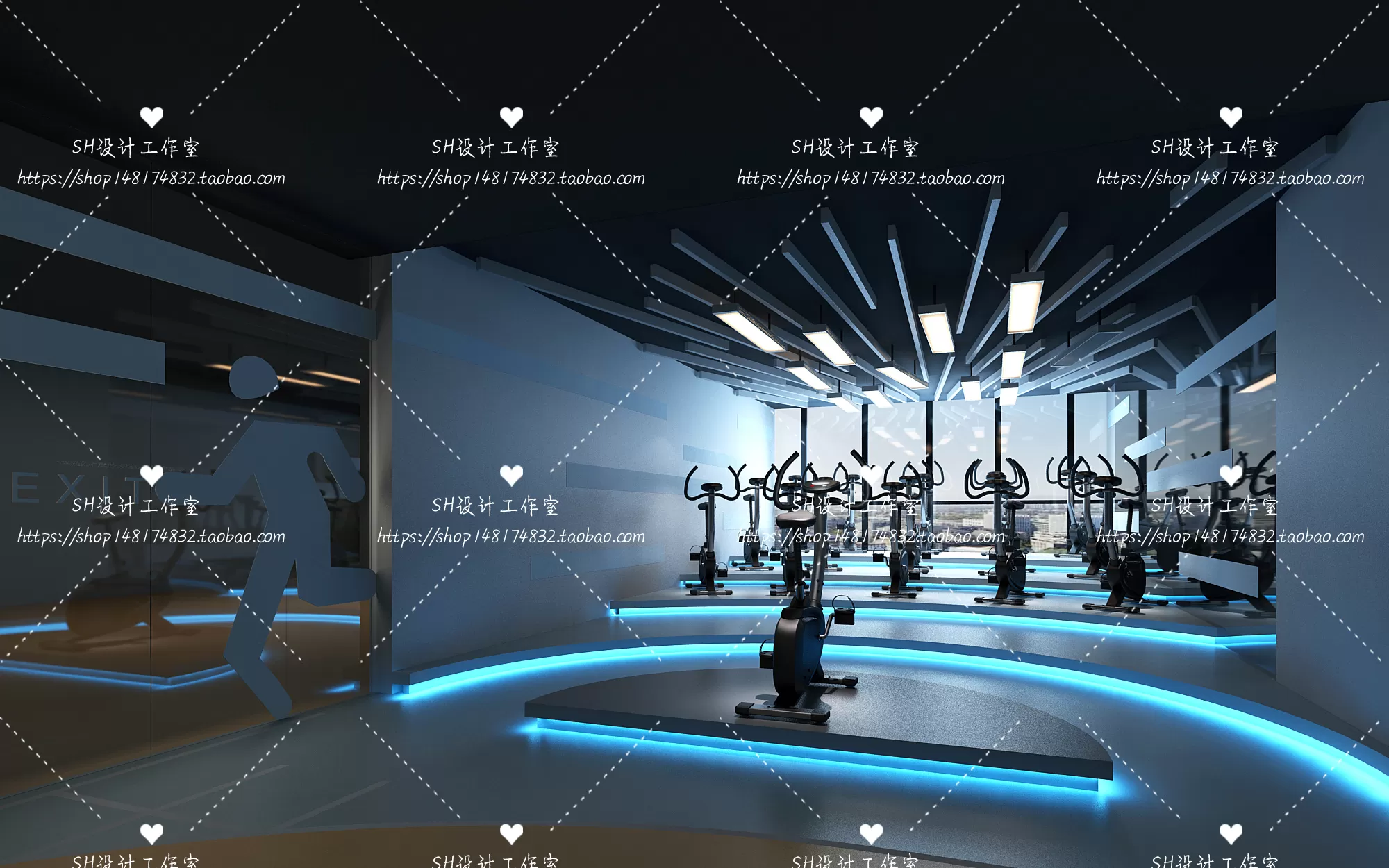 GYM AND YOGA 3D SCENES – VRAY RENDER – 064