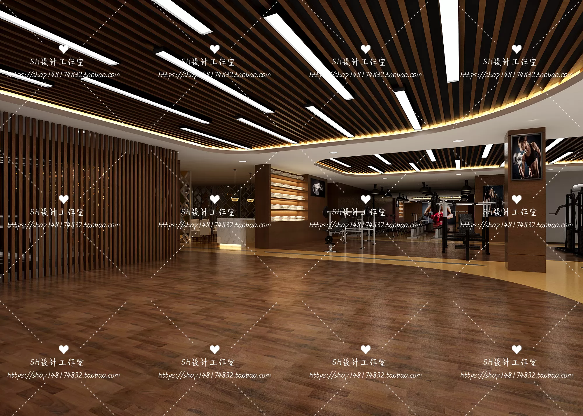 GYM AND YOGA 3D SCENES – VRAY RENDER – 065