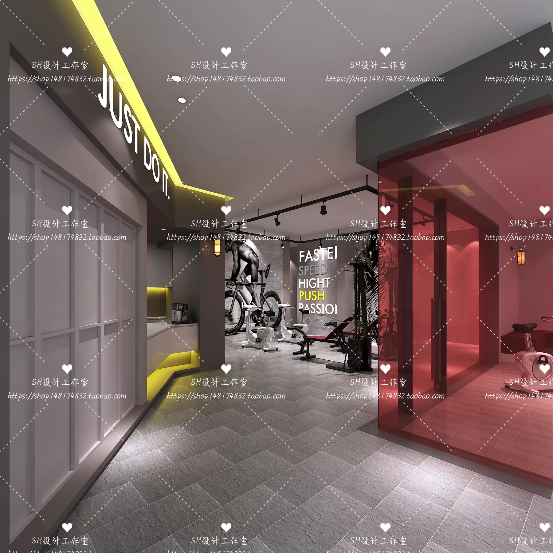 GYM AND YOGA 3D SCENES – VRAY RENDER – 066