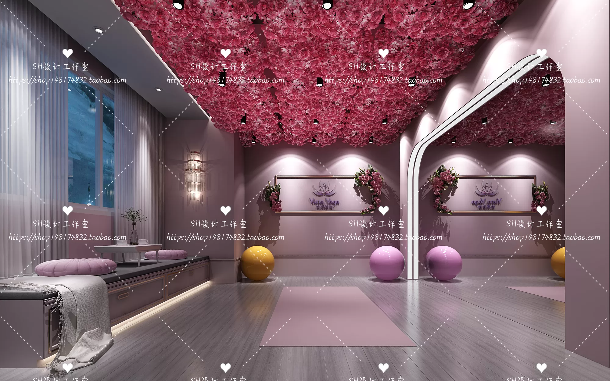 GYM AND YOGA 3D SCENES – VRAY RENDER – 069