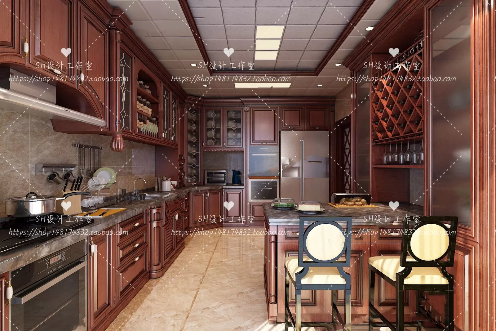 KITCHEN 3D SCENES – VRAY RENDER – 133