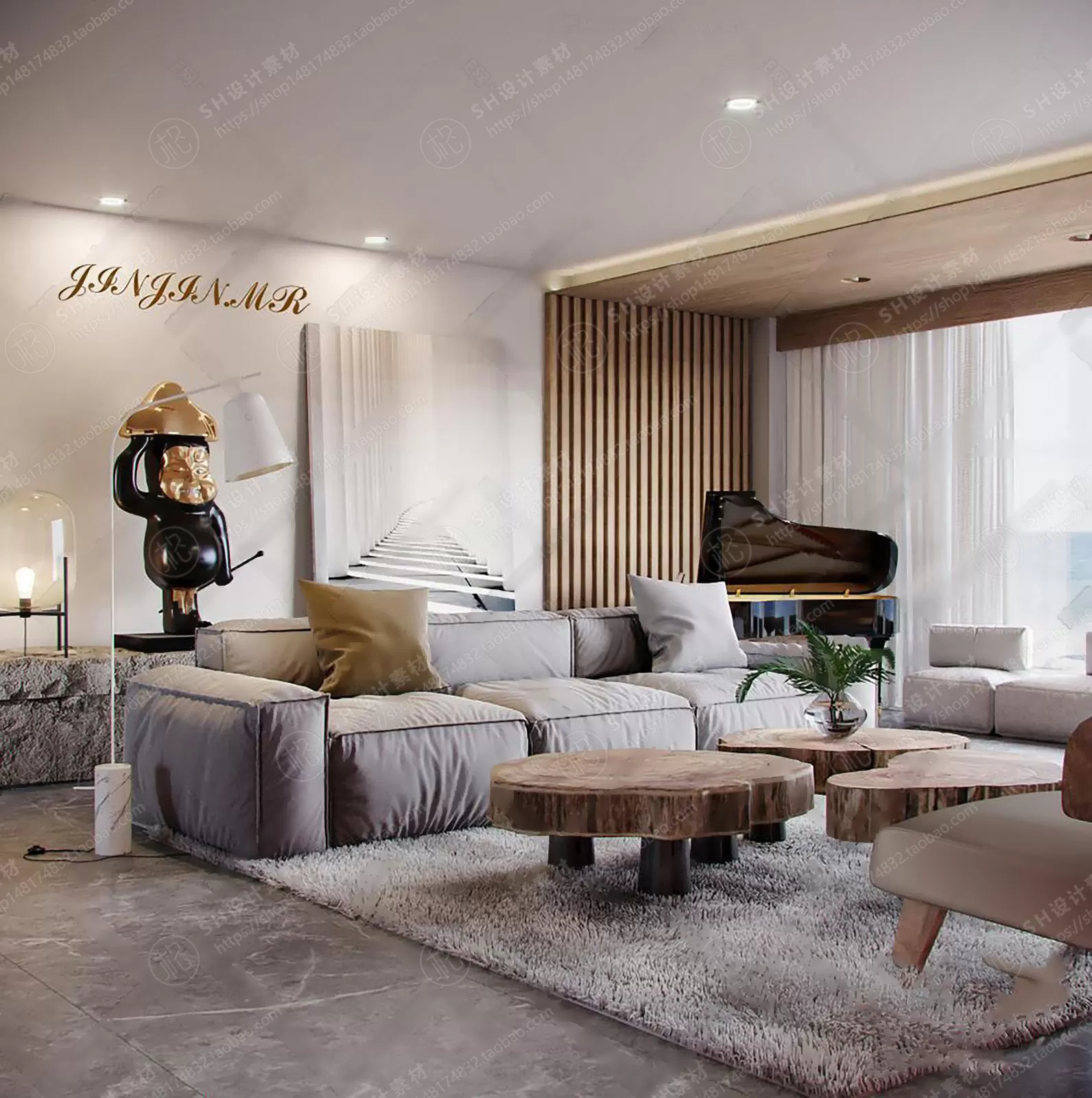 LIVING ROOM 3D SCENES – VRAY RENDER – 005