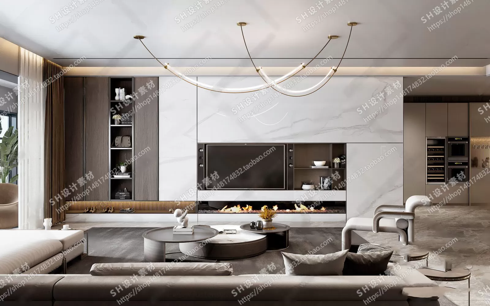 LIVING ROOM 3D SCENES – VRAY RENDER – 025