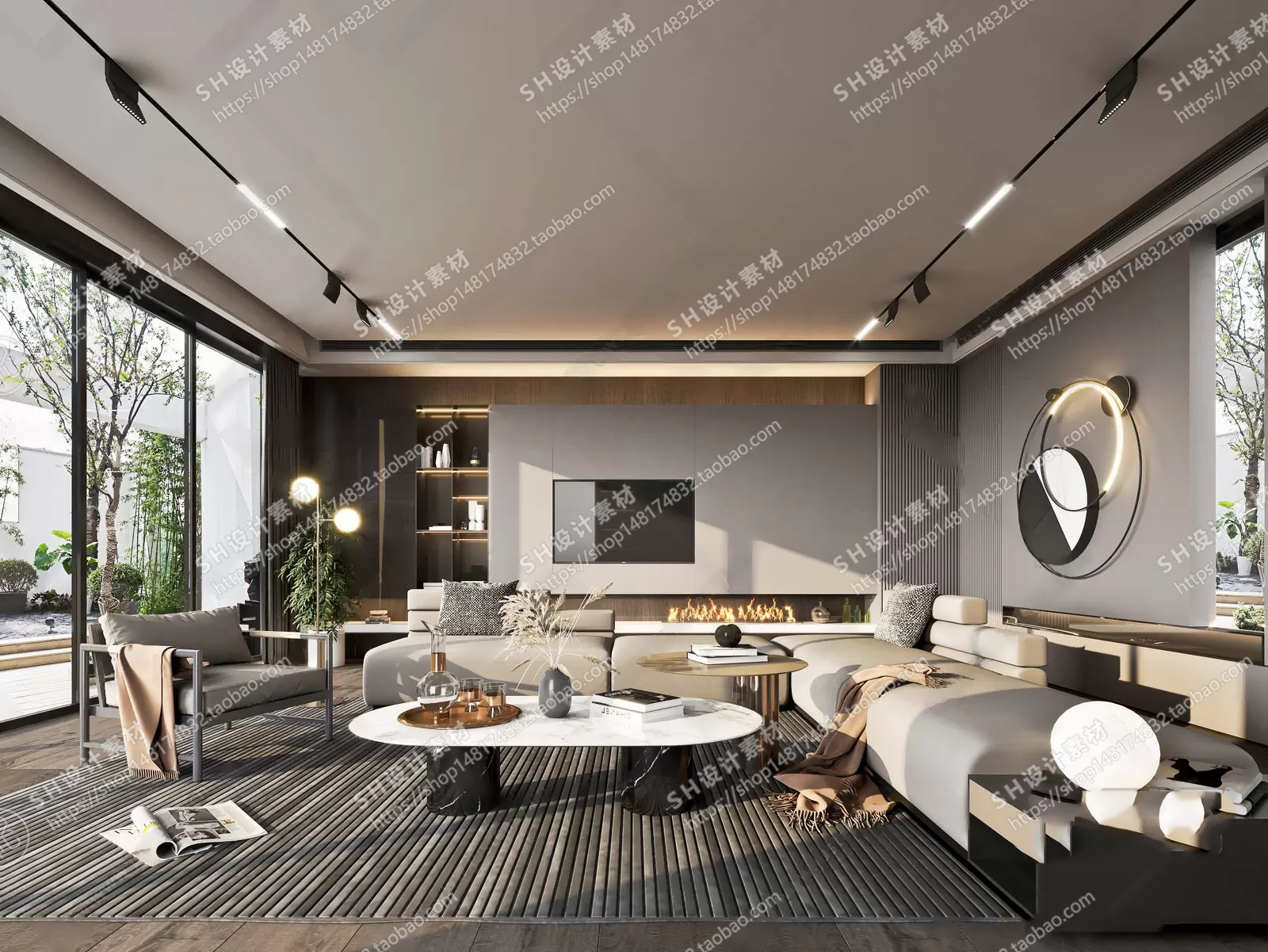LIVING ROOM 3D SCENES – VRAY RENDER – 035