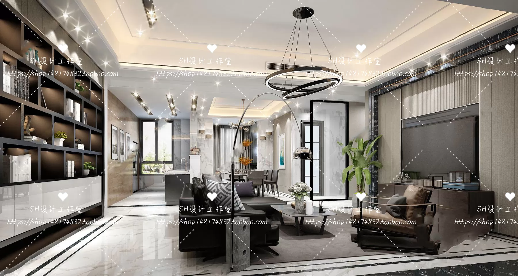 LIVING ROOM 3D SCENES – VRAY RENDER – 054
