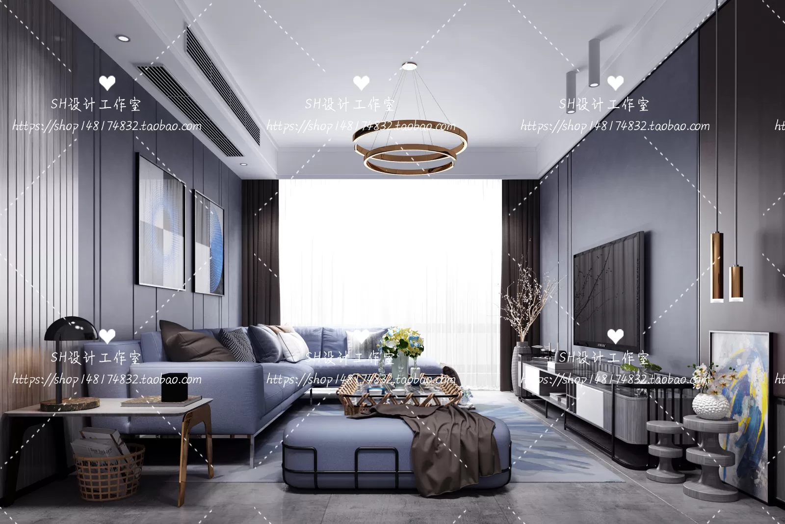 LIVING ROOM 3D SCENES – VRAY RENDER – 079