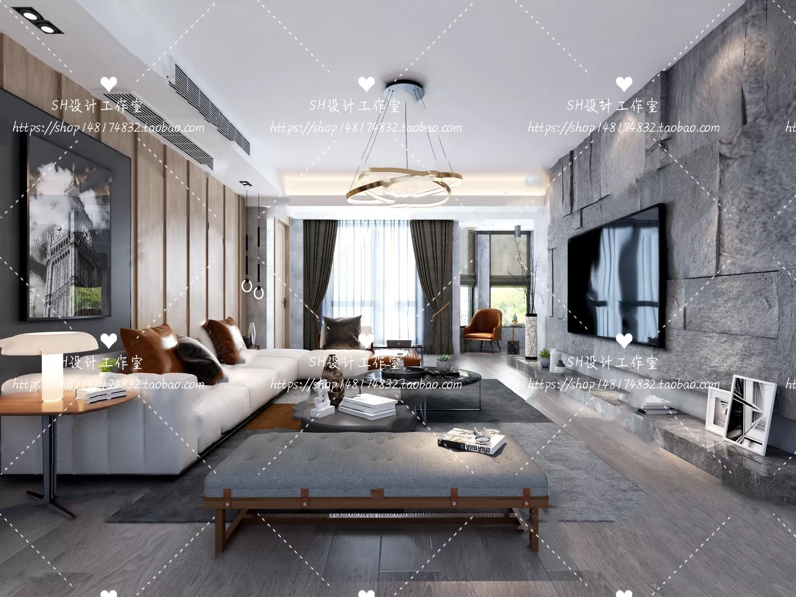 LIVING ROOM 3D SCENES – VRAY RENDER – 082