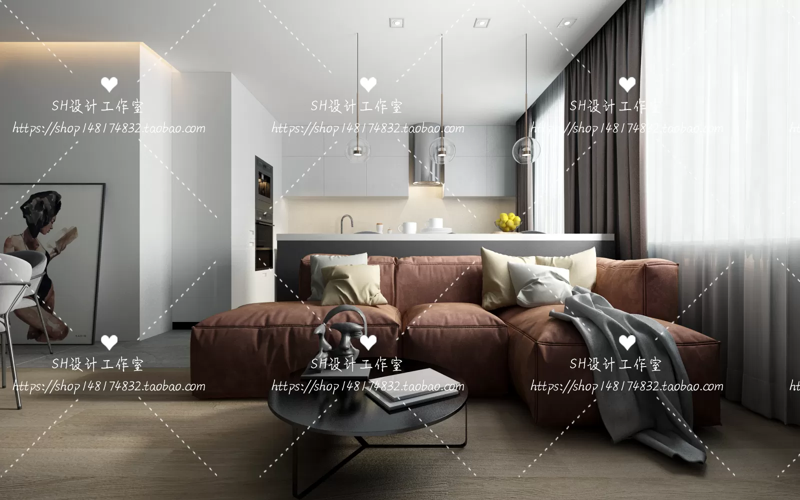 LIVING ROOM 3D SCENES – VRAY RENDER – 115