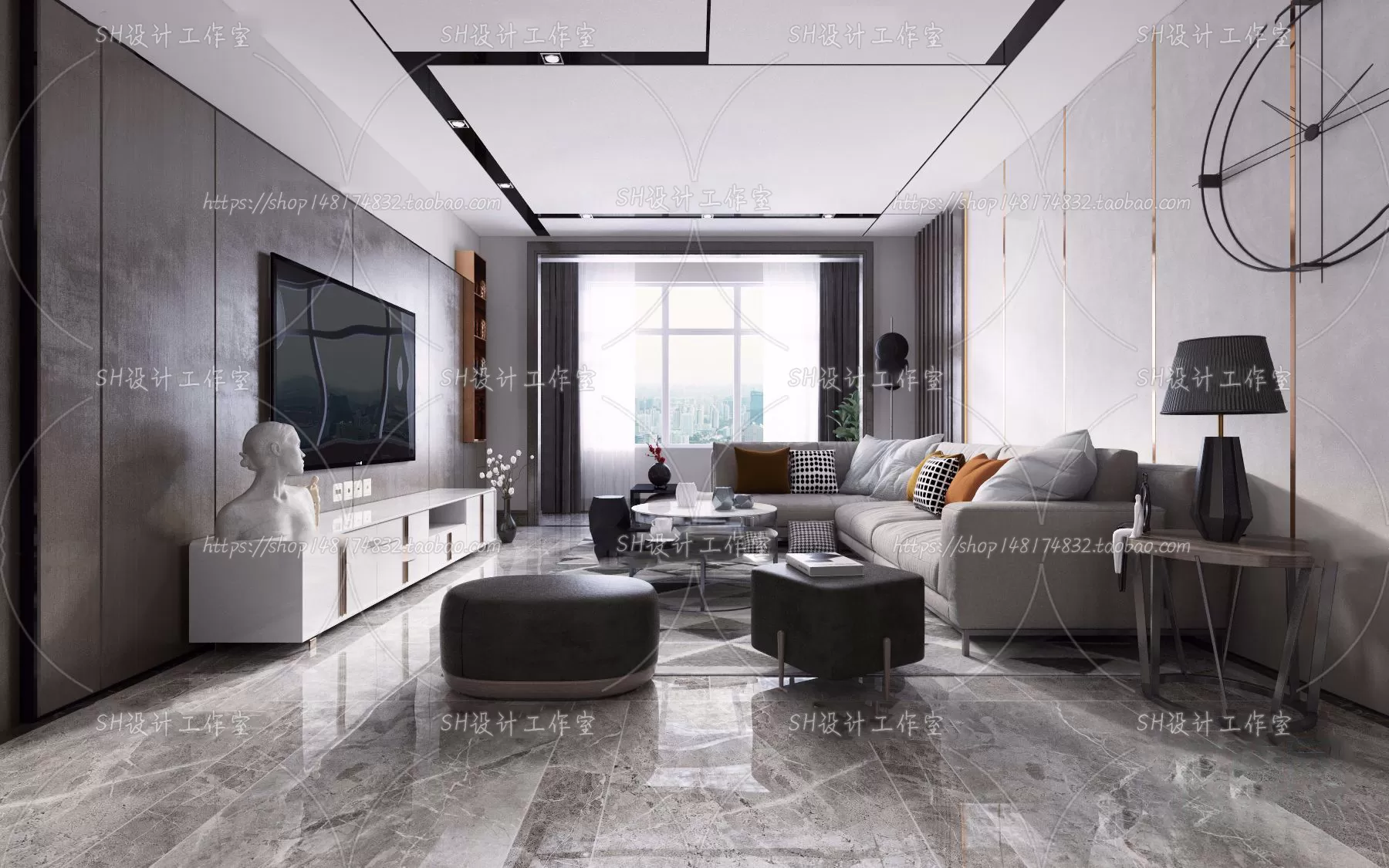 LIVING ROOM 3D SCENES – VRAY RENDER – 127