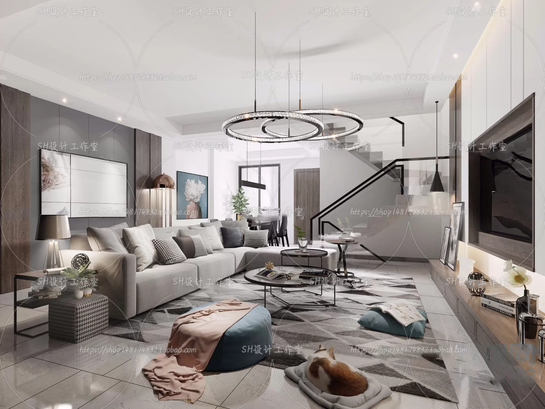 LIVING ROOM 3D SCENES – VRAY RENDER – 129