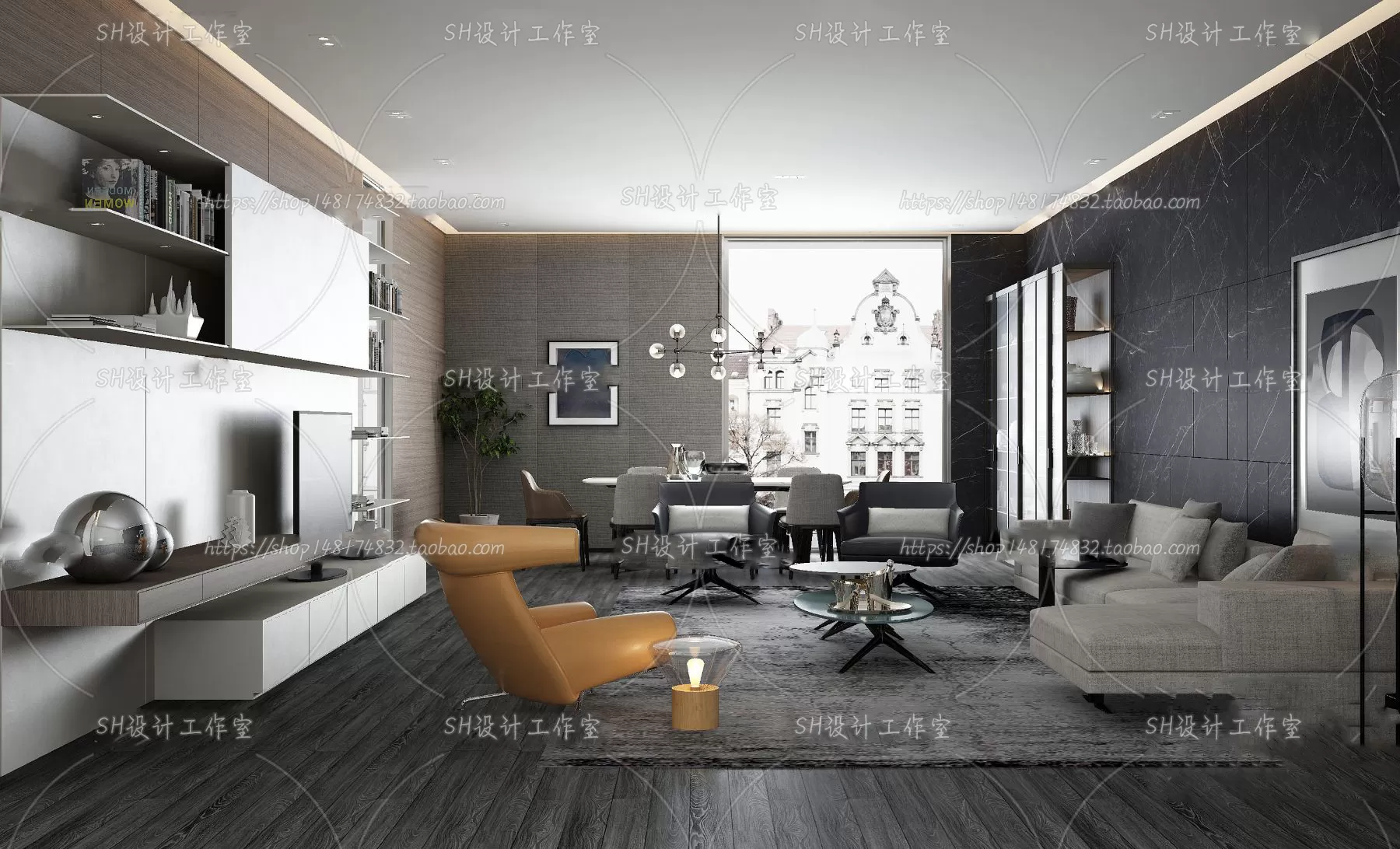 LIVING ROOM 3D SCENES – VRAY RENDER – 131