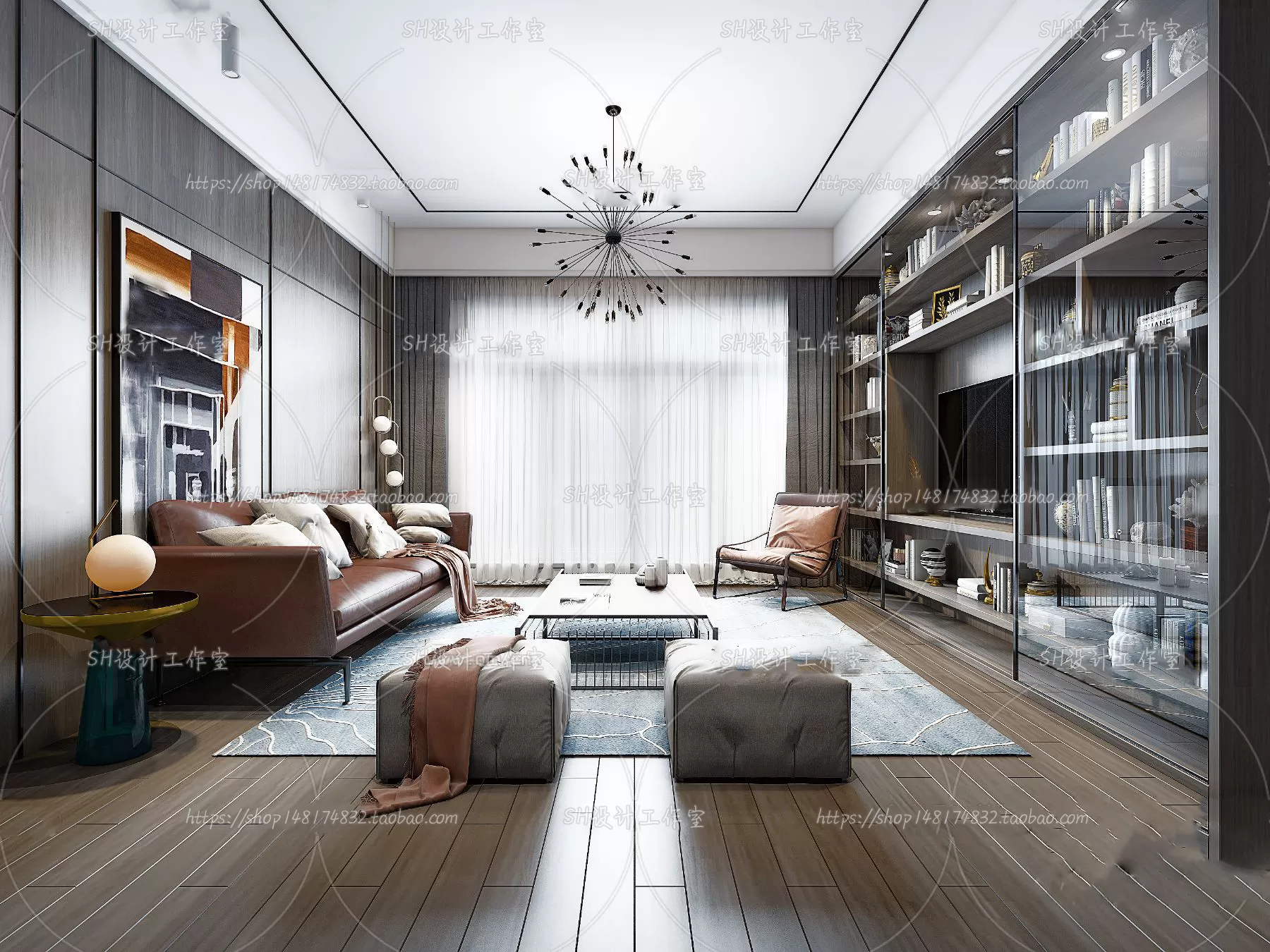 LIVING ROOM 3D SCENES – VRAY RENDER – 144