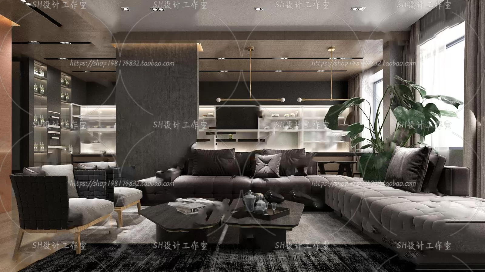 LIVING ROOM 3D SCENES – VRAY RENDER – 148