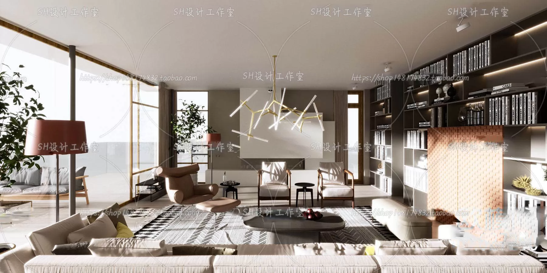 LIVING ROOM 3D SCENES – VRAY RENDER – 169