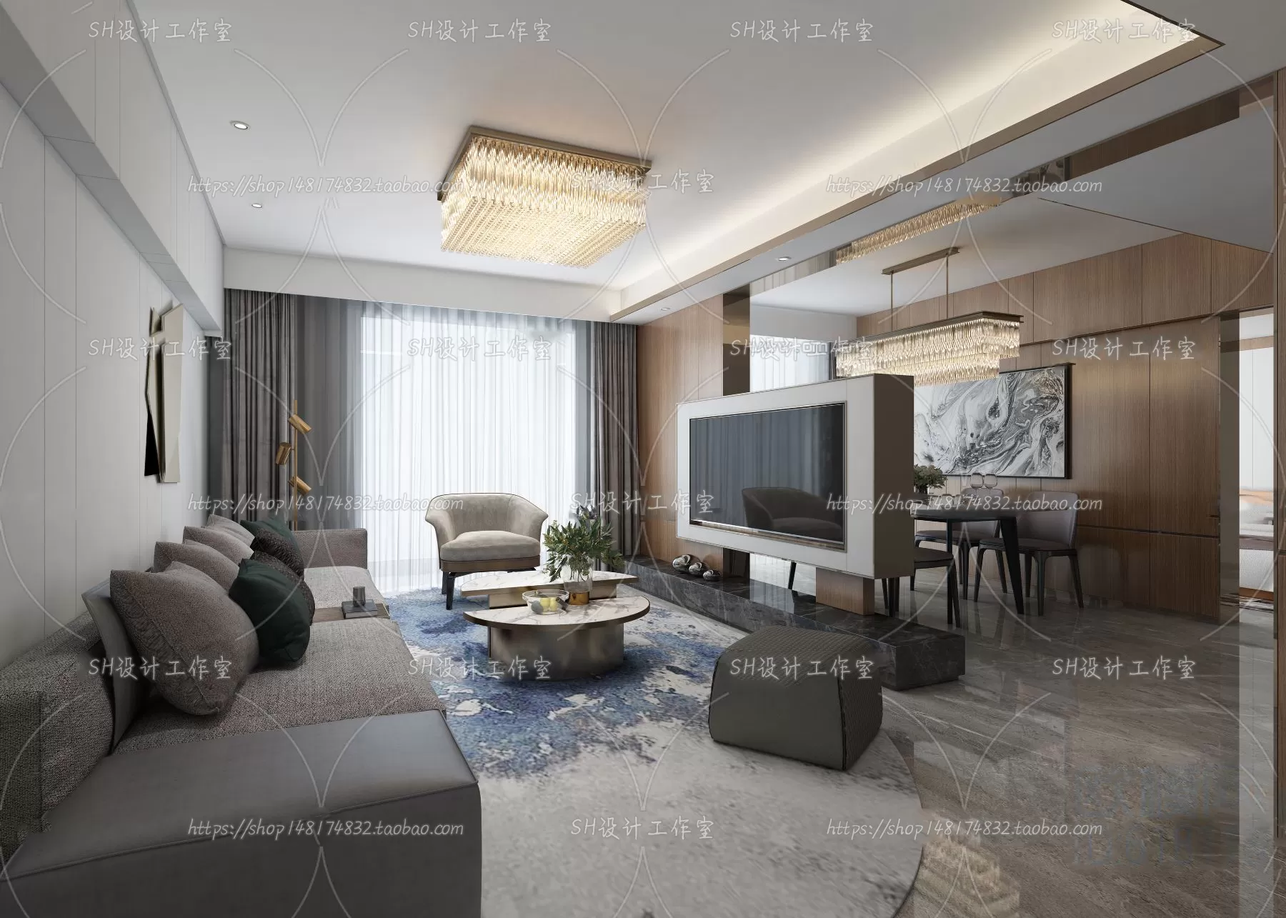 LIVING ROOM 3D SCENES – VRAY RENDER – 195 LIVING ROOM 3D SCENES – VRAY RENDER – 195