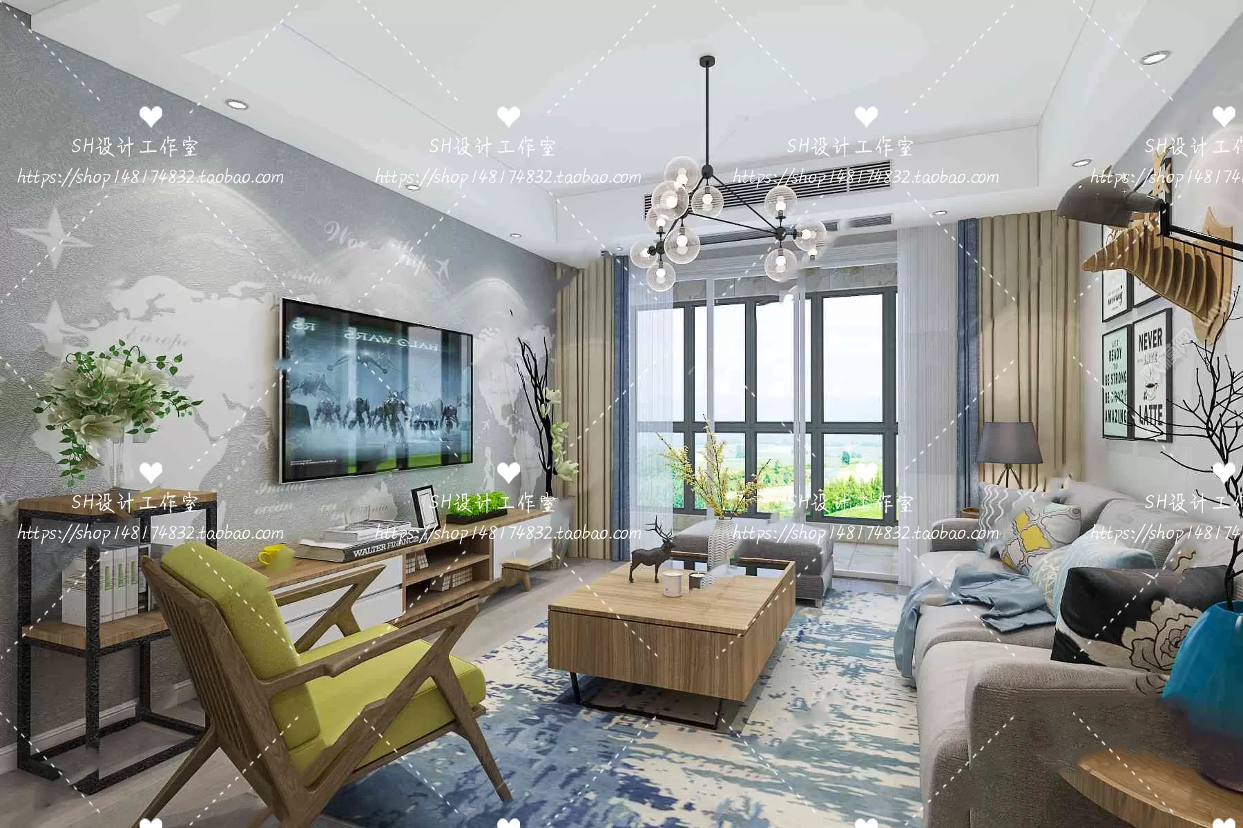 LIVING ROOM 3D SCENES – VRAY RENDER – 356 LIVING ROOM 3D SCENES – VRAY RENDER – 356