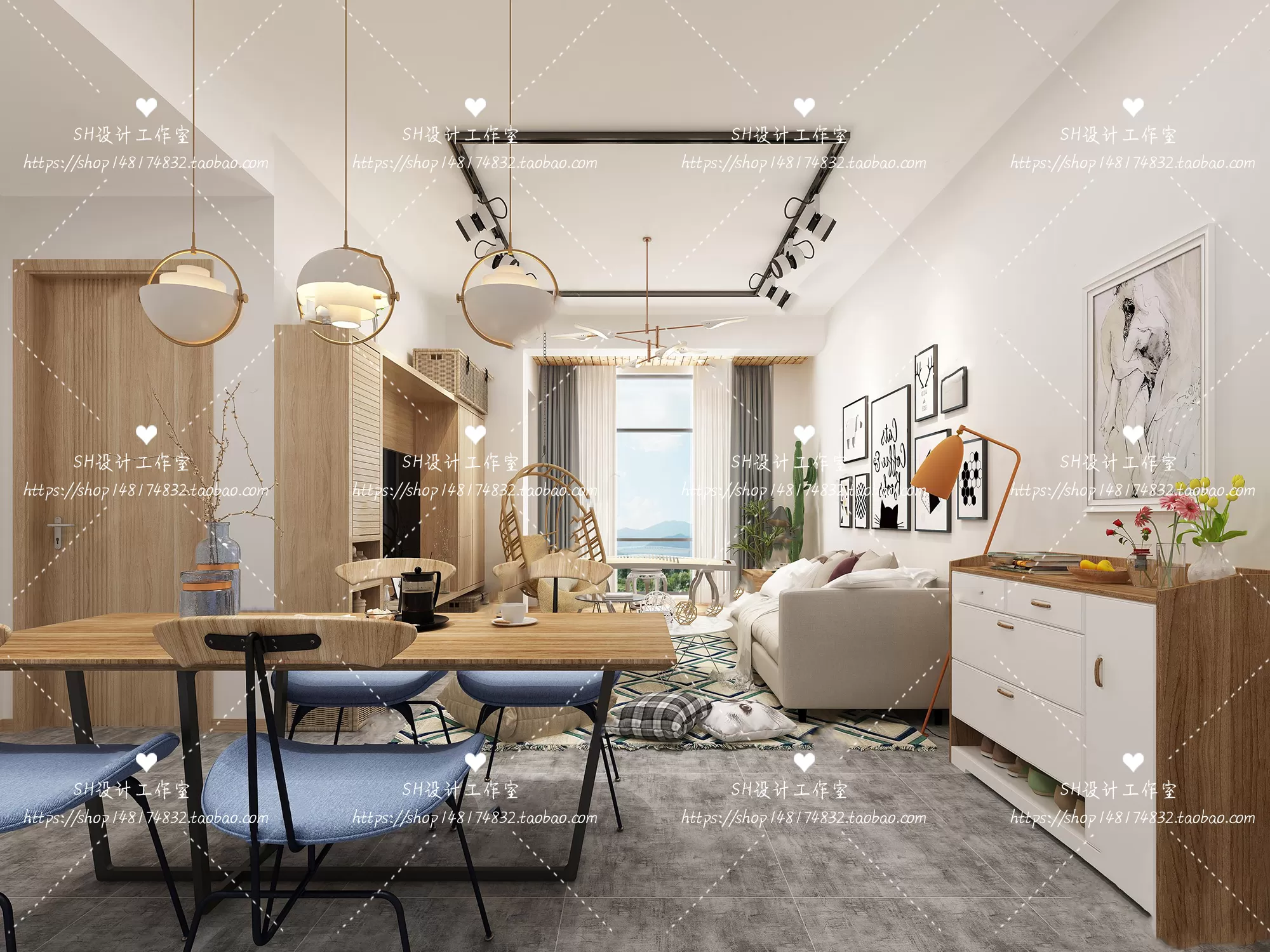 LIVING ROOM 3D SCENES – VRAY RENDER – 421