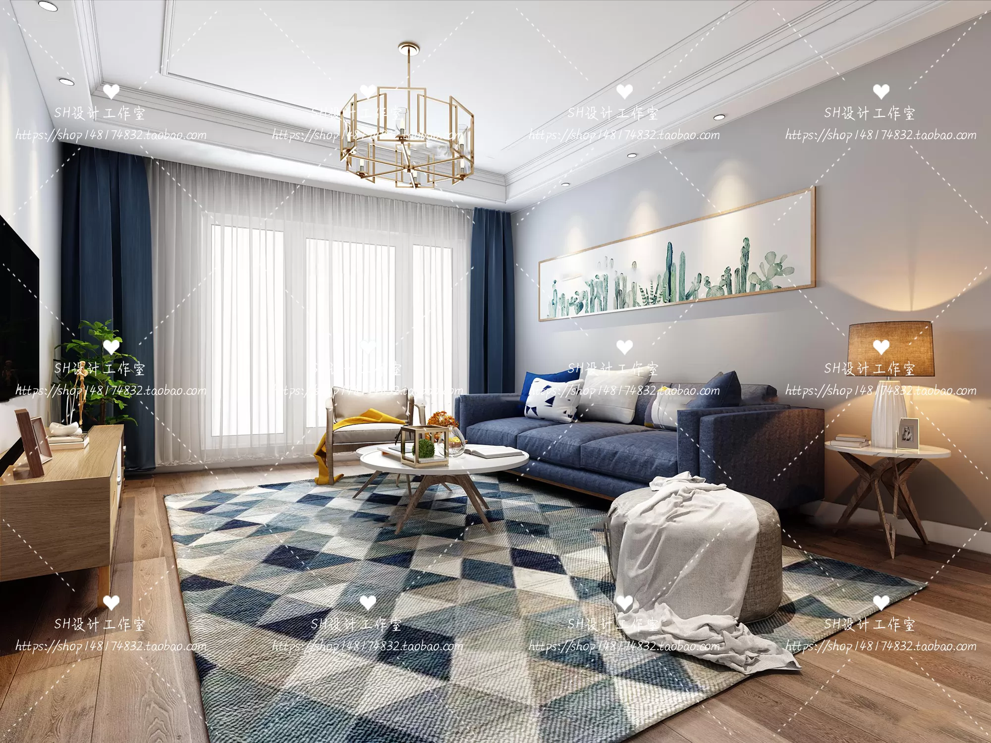 LIVING ROOM 3D SCENES – VRAY RENDER – 428