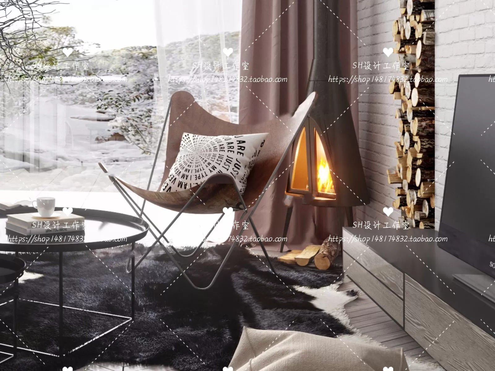 LIVING ROOM 3D SCENES – VRAY RENDER – 433