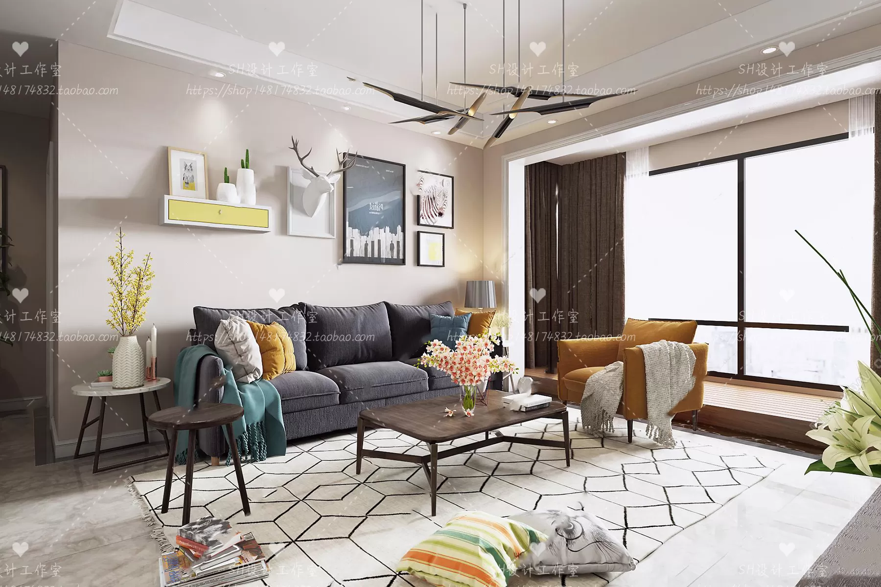 LIVING ROOM 3D SCENES – VRAY RENDER – 494 LIVING ROOM 3D SCENES – VRAY RENDER – 494