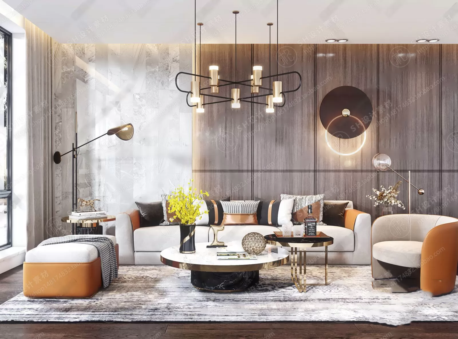 LIVING ROOM 3D SCENES – VRAY RENDER – 007