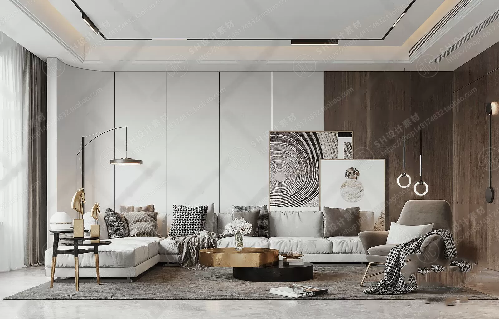 LIVING ROOM 3D SCENES – VRAY RENDER – 013