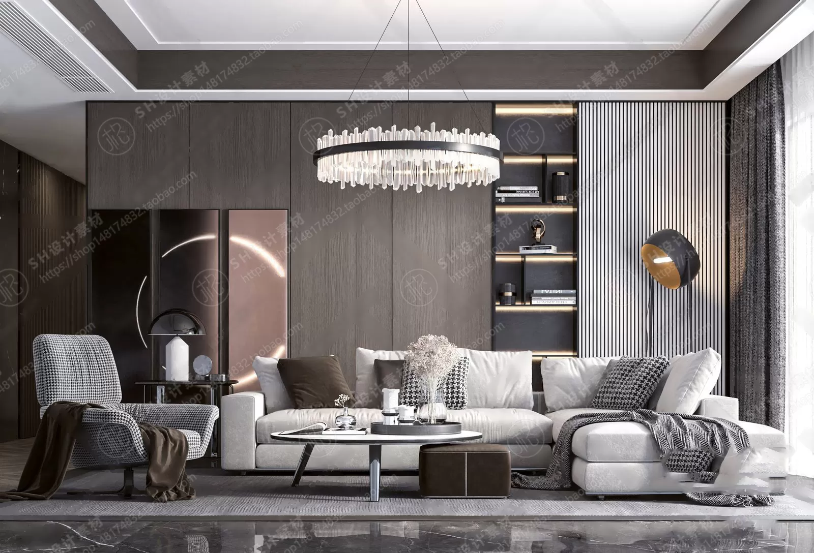 LIVING ROOM 3D SCENES – VRAY RENDER – 014