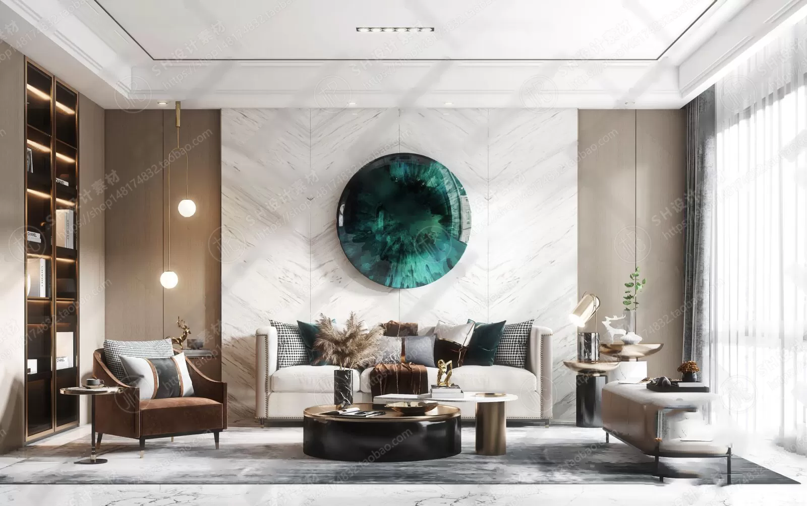 LIVING ROOM 3D SCENES – VRAY RENDER – 017