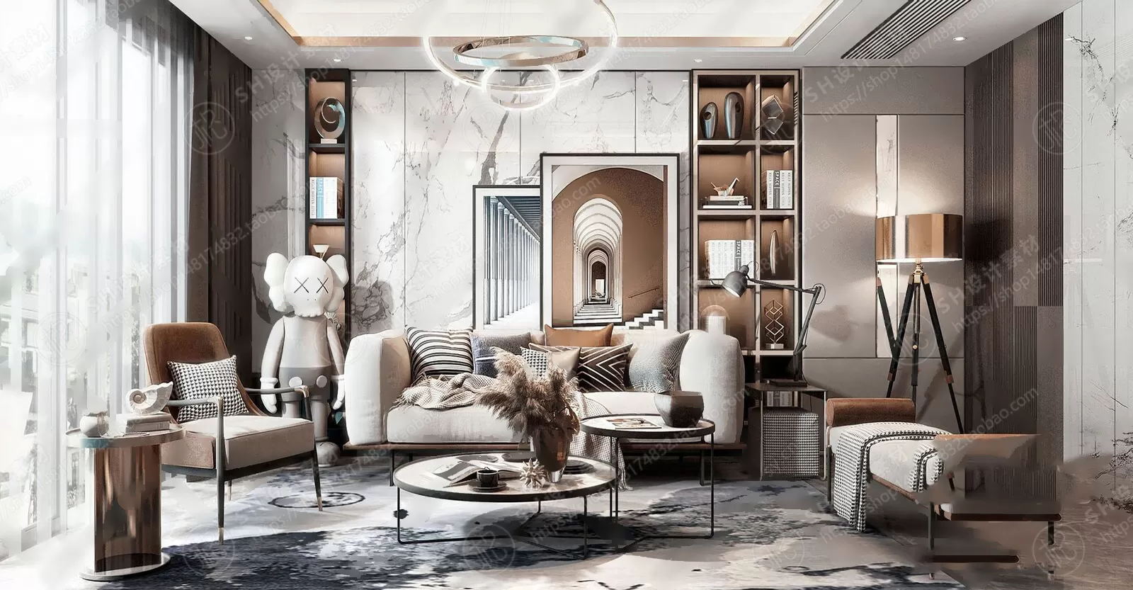 LIVING ROOM 3D SCENES – VRAY RENDER – 018